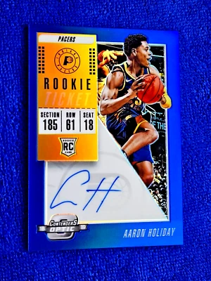 2018-19 Panini Contenders Optic Aaron Holiday Rookie Ticket Blue Prizm /99 RC - Image 1 of 4