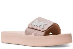 Nuovi sandali Michael Kors donna MK plateau logo piscina slide scarpe rosa morbide 10 - Foto 1 di 3