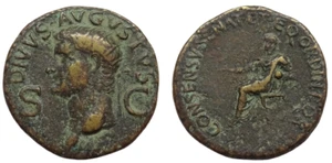 DIVUS AUGUSTUS Ae dupondius (37-41 AD). Consensvs Senat - Picture 1 of 1