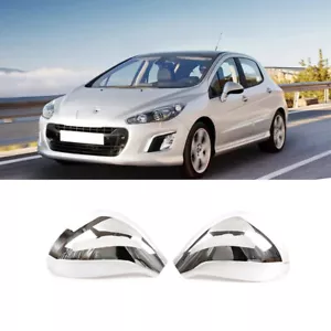 For Peugeot 207 308 2006-14 Exterior Side Rearview Mirror Caps Cover ABS Chrome - Picture 1 of 7