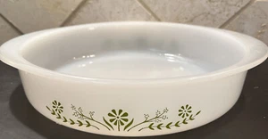 Vintage Glasbake Green Daisy Round 8" J2429 Casserole Baking Dish USA - Picture 1 of 6
