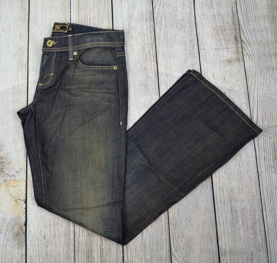 Pantalones de mezclilla para mujer Divine Rights of Denim corte bota pierna descoloridos lavado oscuro talla 25 Foto 1 de 4