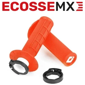 ODI Lock On GRIPS Half Waffle ORANGE MX Motocross Enduro Grips 2 Stroke 4 Stroke - Picture 1 of 8