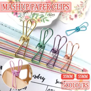10X Spring Paperclips Metal Wire Hollow Out Clips 33/55mm Mini Binder Paper Clip - Picture 1 of 32