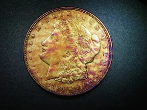1921-D MORGAN MICRO "D" SILVER DOLLAR BEAUTIFUL AU TONED COLLECTOR GRADE M-743 - Picture 1 of 5