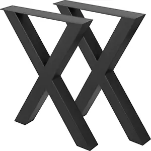 VEVOR Table Legs X-frame Metal Dining Table Desk 400 X 395 MM Black - Picture 1 of 11