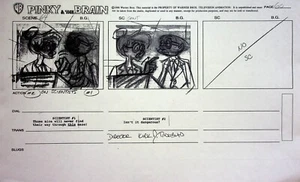 Pinky & The Brain WB 1994 signiert KIRK TINGBLAD Studio Storyboard Kopie Seite #KT - Bild 1 von 3