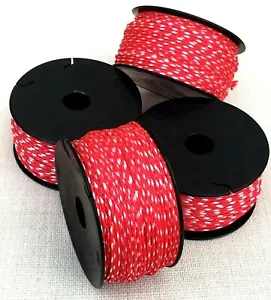 4 X BRICK LINE BRAIDED Red White Flecked 50m 164ft Nylon Bricklayer Mason String - Picture 1 of 2