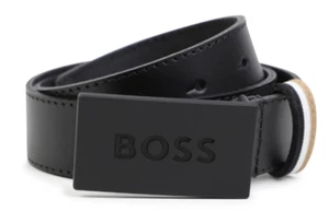 BOSS Kidswear boys logo-buckle leather belt size 70 75 85 90cm $108 - Picture 1 of 3