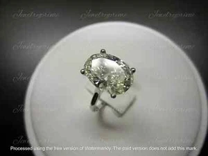 4ct Oval Cut Lab-Created Diamond Cocktail Solitaire Ring 14k White Gold Plated - Picture 1 of 3