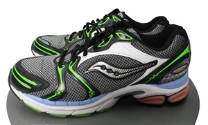 Saucony Progrid Triumph 4 Black White Pink Green Sneakers Shoes Mens Sz 10.5 - Picture 1 of 10