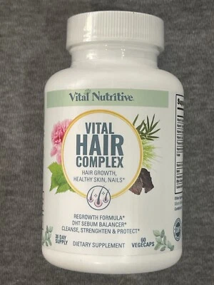 VITAL NUTRITIVE Vital Hair Complex - Vitaminas para el crecimiento del cabello para hombres y mujeres -... Foto 1 de 4