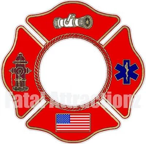 Maltese Cross Vinyl Decal sticker usa firefighter fire company depot co ems - Imagen 1 de 1