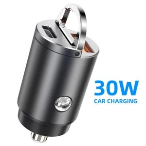 Mini Dual USB Type-C PD Car Phone Charger 30W Charge Adapter Accessorie A5S3 - Photo 1 sur 8