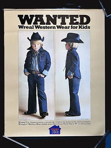 Plakat Wrangler WANTED Wreal Western Wear for Kids , 1976, 73x57,5 cm - Bild 1 von 5