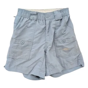 Aftco Original Fishing Shorts Boys Light Blue Cargo Pockets Nylon 5.5" Size 26 - Picture 1 of 10