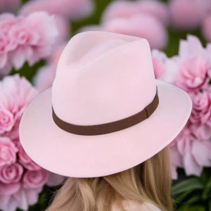 Fedora Felt Wool Hat Crushable with Leather Band Unisex High Quality Hat - Picture 1 of 43