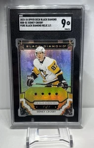 2023 Upper deck Black Diamond Sidney Crosby Pure Black Diamond Relic 1/1 - Picture 1 of 1