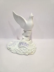 Vintage 1998 "Von einem Engel berührt" Taube - Vogel Figur CBS Rundfunk Porzellan - Bild 1 von 10