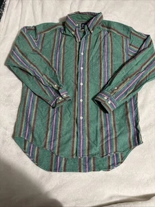 🧵 Vintage GAP Herren M schweres Baumwollhemd 👔 gestreift Langarm Workwear - Bild 1 von 9