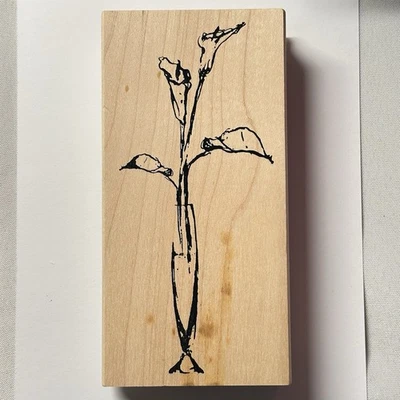 Art Impressions Wood Rubber Stamps U-2599 Timeless Classics Calla Lilies In Vase - Image 1 of 4