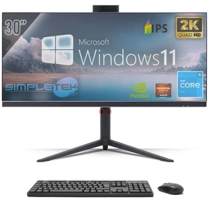 All in One 30" Gaming 2K i5 RAM 8GB SSD 240GB Windows 11 Pro AIO Computer PC - Picture 1 of 8