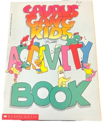 Vintage 1989 Saurus Gang Kids Coloring & Activity Book Cliff Galbraith -Rare New - Image 1 of 4