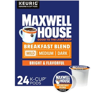 Maxwell House Breakfast Blend Light Roast K-Cup Coffee Pods, 24 ct. Box - Picture 1 of 5
