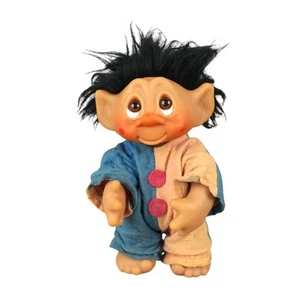 Vintage 1977 Thomas Dam Troll 9” Tall - Movable arm and head Black Hair - Picture 1 of 8