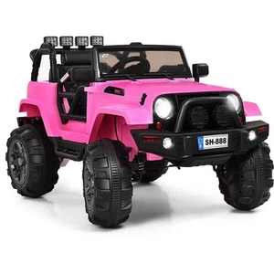 12V Kids Remote Control Riding Truck Car with LED Lights-Pink - Color: Pink - Picture 1 of 6