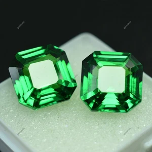 Tsavorit Granat Zertifiziert Schmuckherstellung Loser Edelstein 18 Kt Grün Quadratschliff - Bild 1 von 12