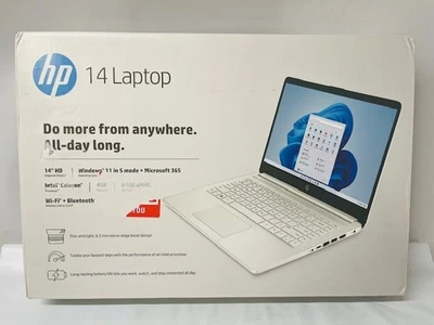 Portátil HP 14" Windows 11 en Blanco 14-dq0052dx, 8GB RAM, 64GB eMMC- NUEVO EN CAJA Foto 1 de 3
