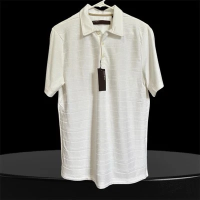 Perry Ellis Palm Springs Modern Shirt w/Collar Short Sleeves Off White New w/Tag - Image 1 of 2