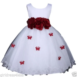 US Seller White Butterfly Petals Halloween Princess Fairy Costumes Girl Dress - Picture 1 of 27