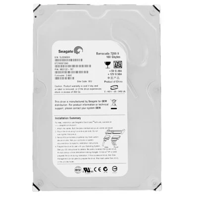 Disco Rigido Seagate 160GB ST3160812AS 8MB Cache 7200RPM SATA2 3.5'' Pollici - Immagine 1 di 4