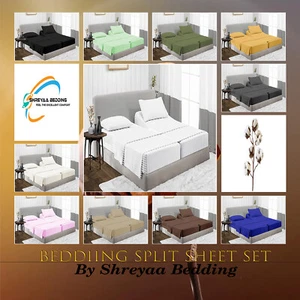 Egyptian Cotton 1000TC Branded 5 PCs Split Sheet Set AU Queen Stripes Colors - Foto 1 di 24