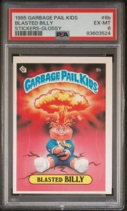 1985 Topps OS1 Garbage Pail Kids Series 1 BLASTED BILLY 8b GLOSSY Card PSA 6 GPK - Picture 1 of 2