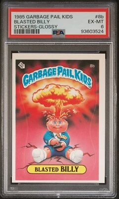 1985 Topps OS1 Garbage Pail Kids Series 1 BLASTED BILLY 8b GLOSSY Card PSA 6 GPK - Image 1 of 2