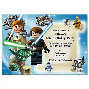 i034 Star Wars Inviti Personalizzati 4° 5° 6° 7° 8° 9° 10° 11° 12° - Foto 1 di 3