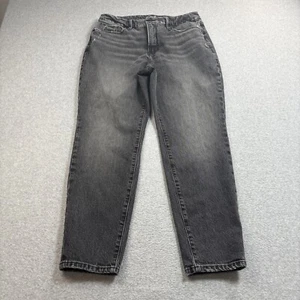 Good American Jeans Women 8(30x28) Black Denim Ankle Loose Distressed Whiskering - Picture 1 of 8