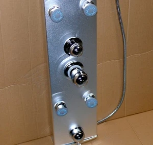 Alu Duschpaneel ATINI Wellness Duschsäule Eco Click System Regendusche Eckhalter - Bild 1 von 10