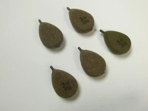 Korda 5 x Carp fishing leads TEXTURED FLAT PEAR INLINE - ALL SIZES - Picture 1 of 1