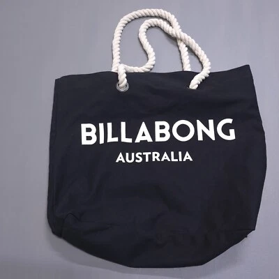 Bolso Billabong para mujer grande negro Australia Society bolso de playa correas gruesas de cuerda Foto 1 de 4