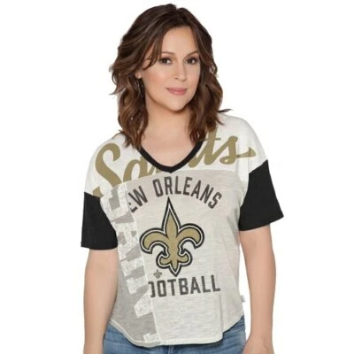 New Orleans Saints Touch Alyssa Milano NFL Fútbol Mujer Pequeña S Camiseta Foto 1 de 4