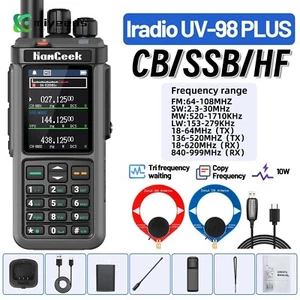Walkie Talkie VHF UHF Transceptor HamGeek UV-98 Plus 10W + Cable de Programación my2 - Imagen 1 de 8