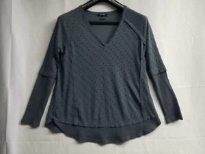 Miss Me Pullover Top Womens Size Small Long Sleeve Gray Made in USA  - Picture 1 of 11