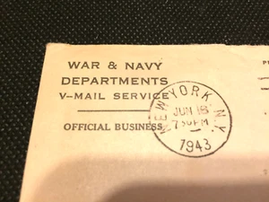 Vintage War and Navy Dept. V-Mail (Dated 1943) - Picture 1 of 8