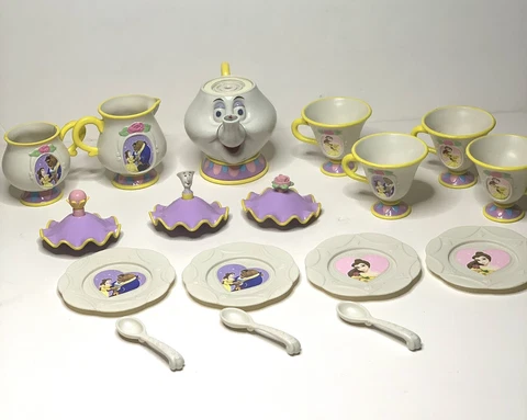 Disney Beauty and The Beast Tea Set Talking Mrs Potts Thinkway (almost complete) Cover