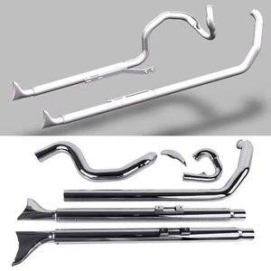 True Dual Fishtail Exhaust for Harley Softail 2000-2017 Model，W/ 36" fishtail - Picture 1 of 9