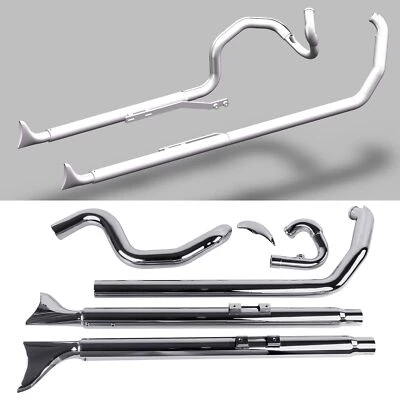 True Dual Fishtail Exhaust for Harley Softail 2000-2017 Model，W/ 36" fishtail - Image 1 of 4